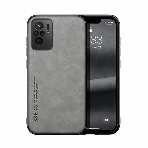 Funda Lujo Cuero Carcasa DY1 para Xiaomi Redmi Note 10 4G Gris