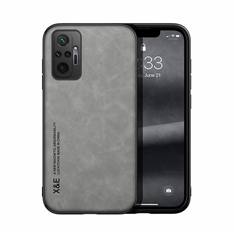 Funda Lujo Cuero Carcasa DY1 para Xiaomi Redmi Note 10 Pro 4G Gris