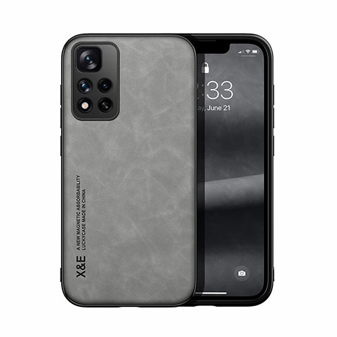 Funda Lujo Cuero Carcasa DY1 para Xiaomi Redmi Note 11 Pro+ Plus 5G Gris