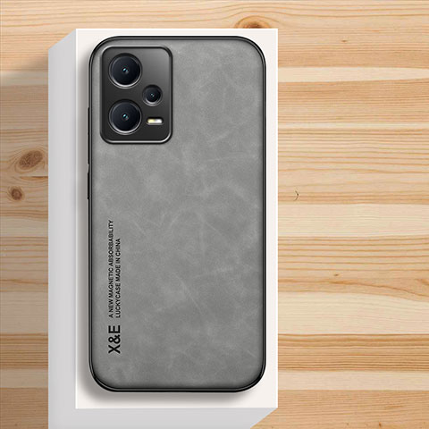 Funda Lujo Cuero Carcasa DY3 para Xiaomi Redmi Note 12 Pro 5G Gris