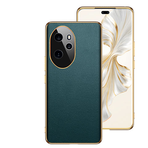 Funda Lujo Cuero Carcasa GS1 para Huawei Honor 100 Pro 5G Verde