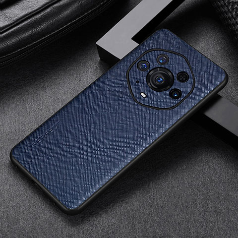 Funda Lujo Cuero Carcasa GS1 para Huawei Honor Magic3 Pro+ Plus 5G Azul