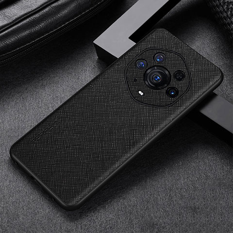 Funda Lujo Cuero Carcasa GS1 para Huawei Honor Magic3 Pro+ Plus 5G Negro