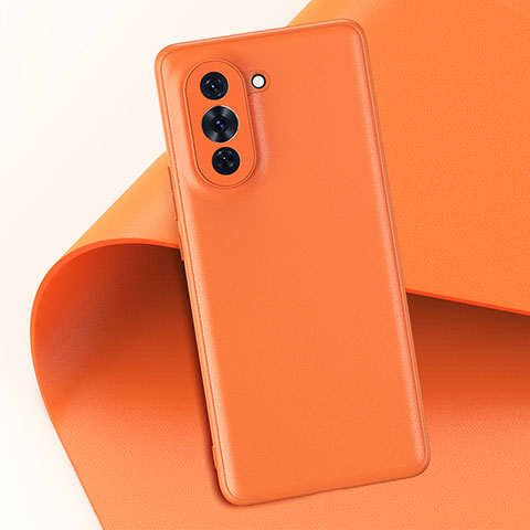 Funda Lujo Cuero Carcasa GS1 para Huawei Nova 10 Pro Naranja