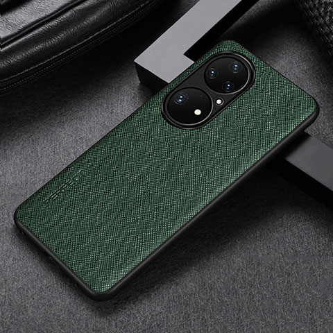 Funda Lujo Cuero Carcasa GS1 para Huawei P50e Verde