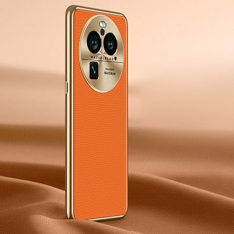 Funda Lujo Cuero Carcasa GS1 para Oppo Find X6 5G Naranja