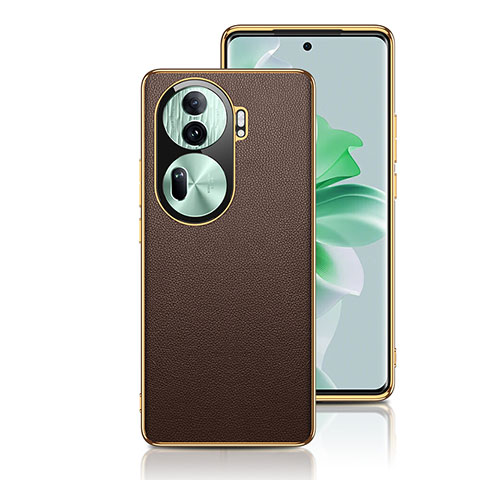 Funda Lujo Cuero Carcasa GS1 para Oppo Reno11 Pro 5G Marron