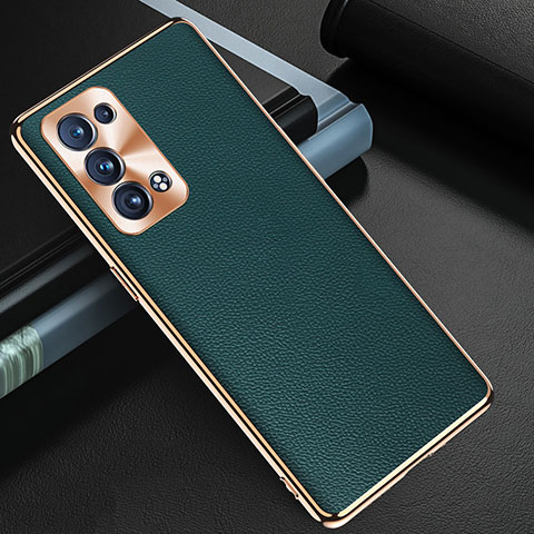 Funda Lujo Cuero Carcasa GS1 para Oppo Reno6 Pro 5G Verde