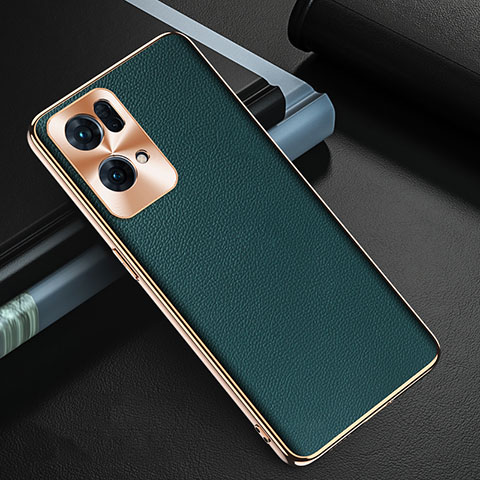 Funda Lujo Cuero Carcasa GS1 para Oppo Reno7 Pro 5G Verde