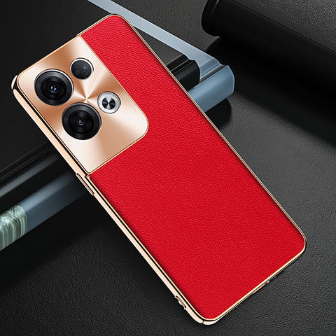 Funda Lujo Cuero Carcasa GS1 para Oppo Reno8 Pro+ Plus 5G Rojo