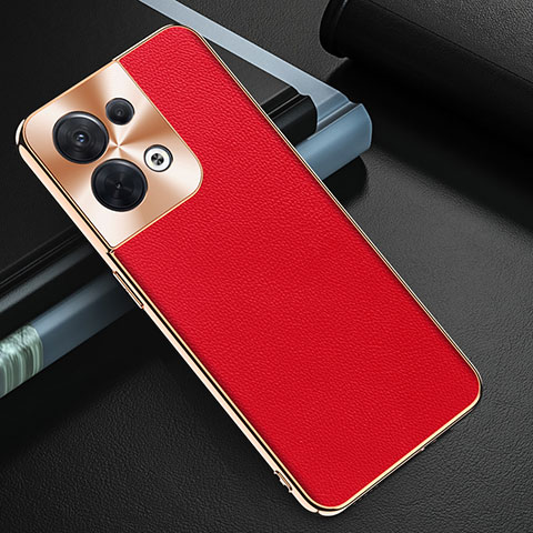 Funda Lujo Cuero Carcasa GS1 para Oppo Reno9 Pro 5G Rojo