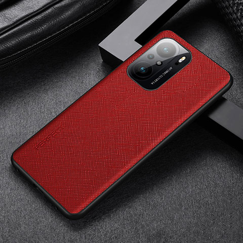 Funda Lujo Cuero Carcasa GS1 para Xiaomi Redmi K40 5G Rojo