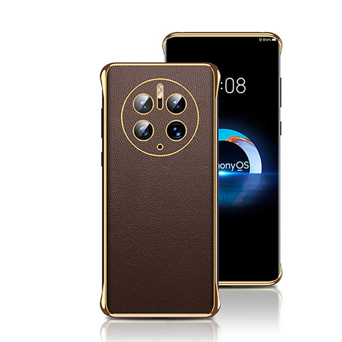 Funda Lujo Cuero Carcasa GS2 para Huawei Mate 50 Pro Marron