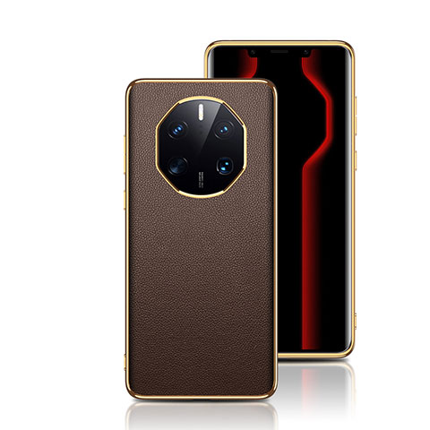 Funda Lujo Cuero Carcasa GS2 para Huawei Mate 50 RS Marron