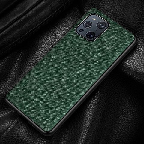 Funda Lujo Cuero Carcasa GS2 para Oppo Find X3 5G Verde