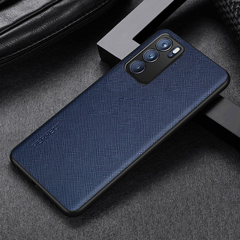 Funda Lujo Cuero Carcasa GS2 para Oppo Reno6 5G Azul