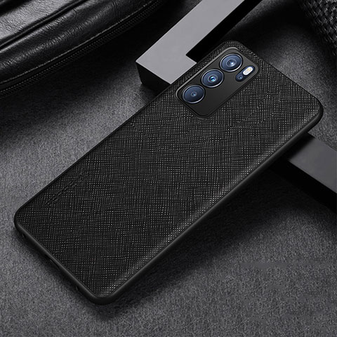 Funda Lujo Cuero Carcasa GS2 para Oppo Reno6 5G Negro