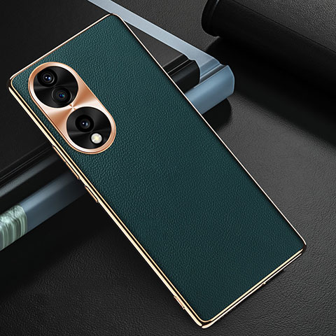 Funda Lujo Cuero Carcasa GS3 para Huawei Honor 70 5G Verde