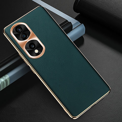 Funda Lujo Cuero Carcasa GS3 para Huawei Honor 70 Pro+ Plus 5G Verde