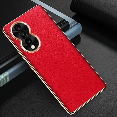 Funda Lujo Cuero Carcasa GS3 para Huawei Honor 80 5G Rojo