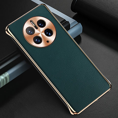 Funda Lujo Cuero Carcasa GS3 para Huawei Mate 50 Pro Verde