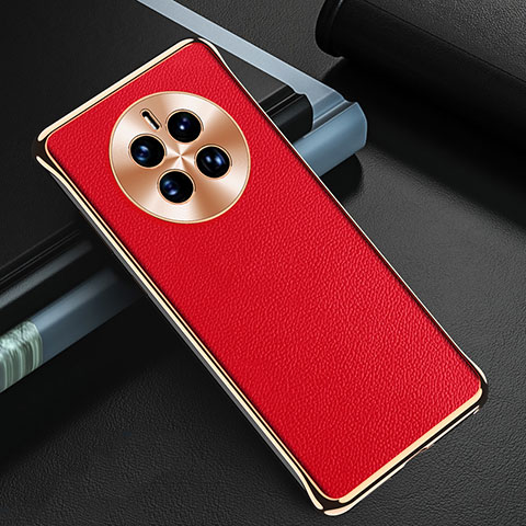 Funda Lujo Cuero Carcasa GS3 para Huawei Mate 50 Rojo