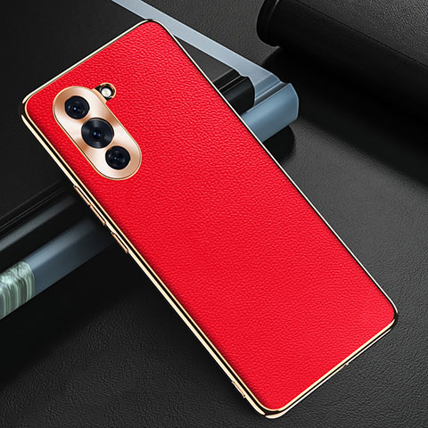 Funda Lujo Cuero Carcasa GS3 para Huawei Nova 10 Rojo