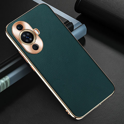 Funda Lujo Cuero Carcasa GS3 para Huawei Nova 11 Verde