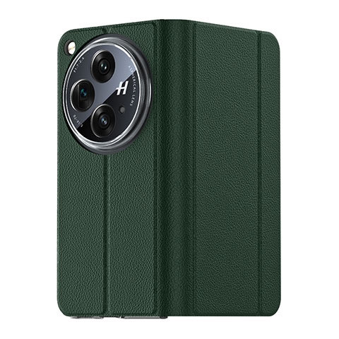 Funda Lujo Cuero Carcasa GS3 para OnePlus Open 5G Verde