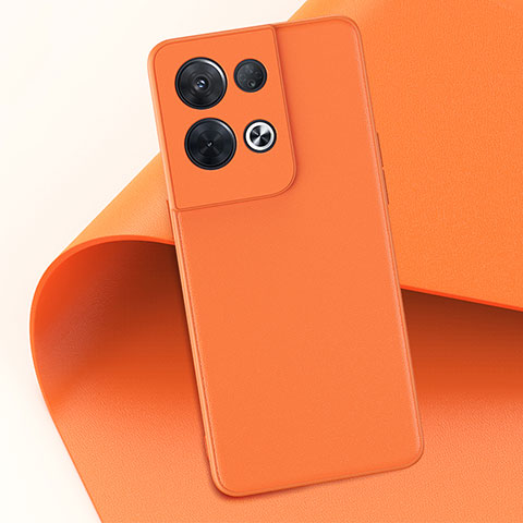 Funda Lujo Cuero Carcasa GS3 para Oppo Reno8 Pro+ Plus 5G Naranja