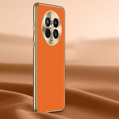 Funda Lujo Cuero Carcasa JB1 para Huawei Mate 50 Pro Naranja