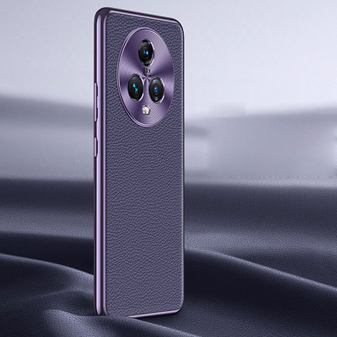 Funda Lujo Cuero Carcasa JB2 para Huawei Honor Magic5 5G Morado