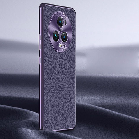 Funda Lujo Cuero Carcasa JB2 para Huawei Honor Magic5 Pro 5G Morado