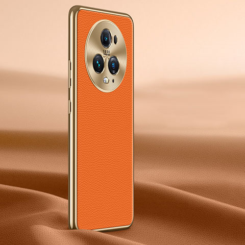 Funda Lujo Cuero Carcasa JB2 para Huawei Honor Magic5 Pro 5G Naranja