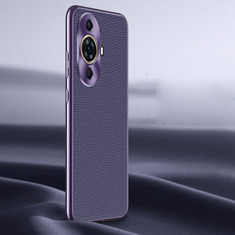 Funda Lujo Cuero Carcasa JB2 para Huawei Nova 11 Pro Morado