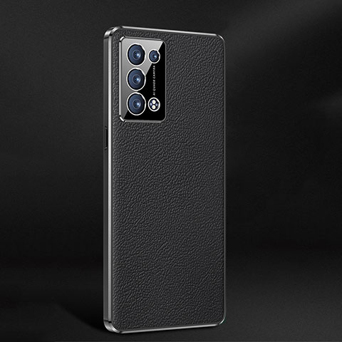 Funda Lujo Cuero Carcasa JB2 para Oppo Reno6 Pro 5G Negro