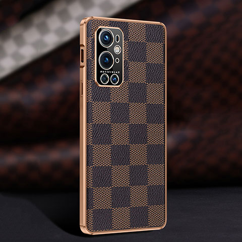 Funda Lujo Cuero Carcasa JB4 para OnePlus 9 Pro 5G Marron