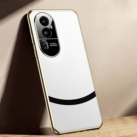 Funda Lujo Cuero Carcasa JB4 para Oppo Reno10 Pro+ Plus 5G Blanco