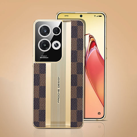 Funda Lujo Cuero Carcasa JB4 para Oppo Reno8 Pro 5G Marron