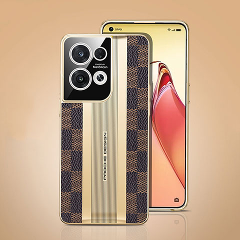 Funda Lujo Cuero Carcasa JB4 para Oppo Reno9 5G Marron