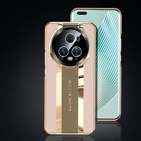 Funda Lujo Cuero Carcasa JB6 para Huawei Honor Magic5 Pro 5G Oro