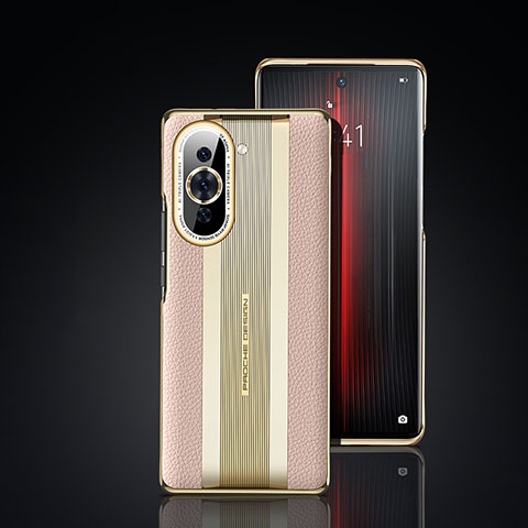 Funda Lujo Cuero Carcasa JB6 para Huawei Nova 10 Oro