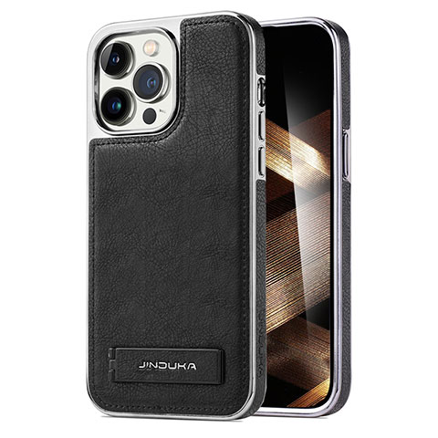 Funda Lujo Cuero Carcasa JD1 para Apple iPhone 14 Pro Max Negro