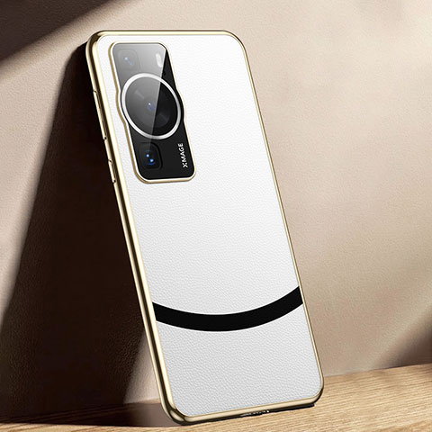 Funda Lujo Cuero Carcasa JL1 para Huawei P60 Pro Blanco