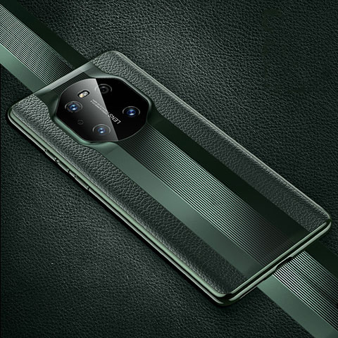 Funda Lujo Cuero Carcasa K01 para Huawei Mate 40E Pro 5G Verde Noche