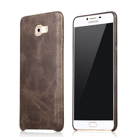 Funda Lujo Cuero Carcasa L01 para Samsung Galaxy C9 Pro C9000 Marron