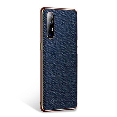 Funda Lujo Cuero Carcasa L02 para Oppo Reno3 Pro Azul