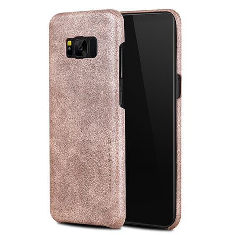 Funda Lujo Cuero Carcasa L02 para Samsung Galaxy S8 Oro Rosa