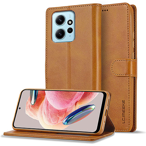 Funda Lujo Cuero Carcasa LC1 para Xiaomi Redmi Note 12 4G Marron