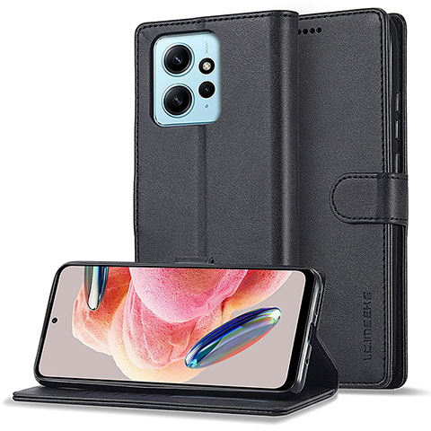 Funda Lujo Cuero Carcasa LC1 para Xiaomi Redmi Note 12 4G Negro